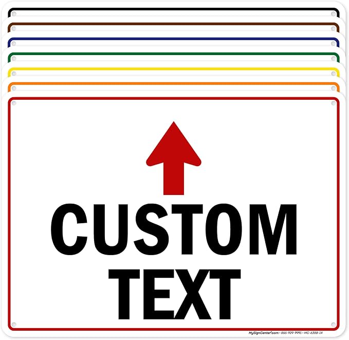 Custom Arrow, Custom Directional Sign, Up Arrow, 10x14 Inches, 55 mil thick HDPE by MySignCenter