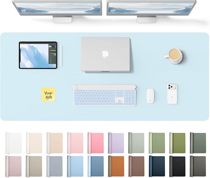 YSAGi Leather Desk Pad Protector, Office Desk Mat, Large Mouse Pad, Non-Slip PU by YSAGi