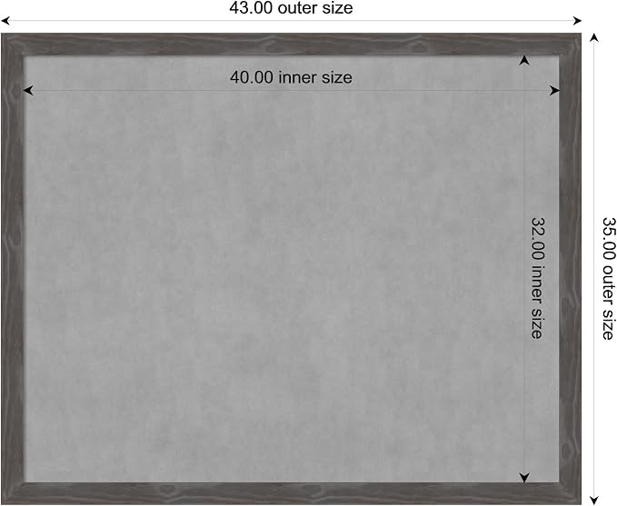 Amanti Art Grey Framed Magnetic Board 35x43 X-Large Vision Board - Image 3