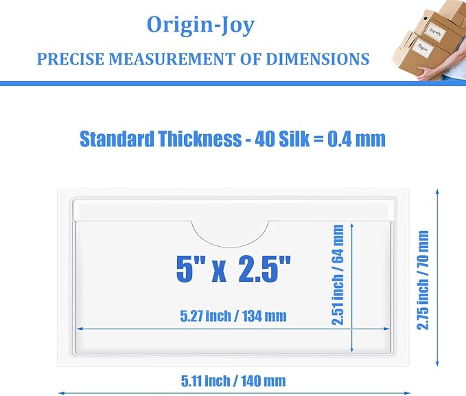 Origin-Joy 25 PCS Self-Adhesive Index Label Pockets - Image 2