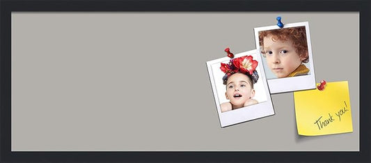 PinPix 30x12 Inch Cork Bulletin Board. This Decorative Framed Pin Board Comes with Dark Stone Design and a Satin Black Frame. Ideal for Home Office Decor or Message Board (PinPix-1808)-DeskLoop Office