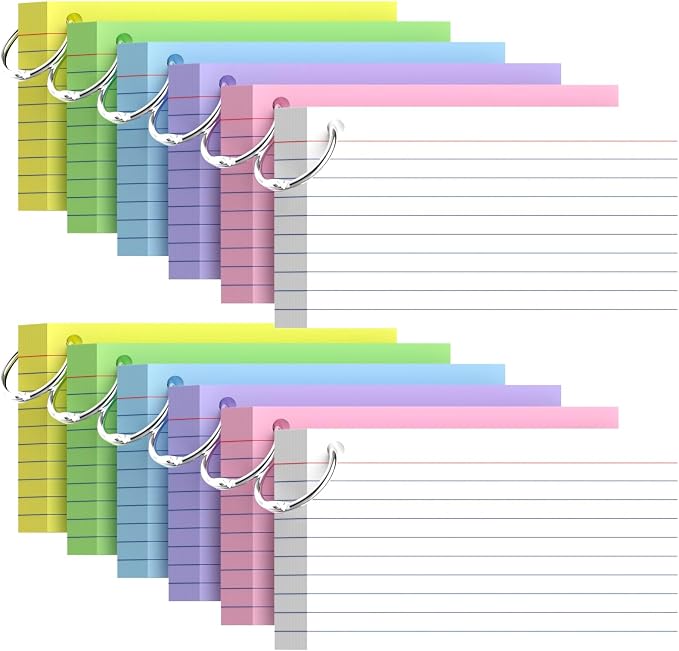 600 Pcs Index Cards 3x5, Colored Index Cards by Aidunmis