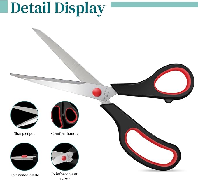 6 Packs Sewing Craft Scissors Bulk, Stainless Steel Shears - Image 3
