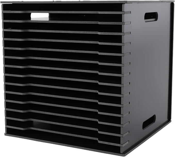 15-Slot Desktop File Organizer Rack, Vertical PVC Paper Storage Shelf by Eypkaol