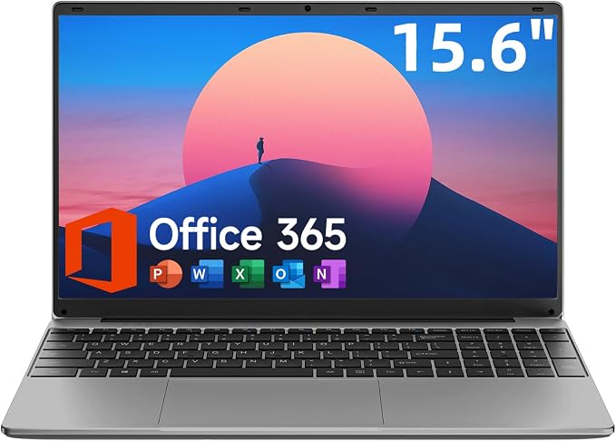 15.6 Inch Laptop with Office 365, 4GB RAM, 128GB Storage Expandable 1TB by Jumper