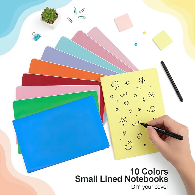 BESARME 10 Pcs A5 Lined Notebook Bulk, A5 Journaling Notebooks End of Year Gifts - Image 3