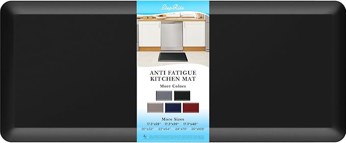 4/5 Inch Thick Kitchen Mats for Floor, StepRite Kitchen Rug for Standing Desk, Non-Slip, Thicker, Stain Resistant, Waterproof, Comfort Anti Fatigue Floor Mat for Home, Kitchen, Office - Black,54*22''-DeskLoop Office