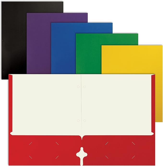 Better Office Products 2 Pocket Paper Folders, Letter Size Paper Portfolios by BetterOfficeProducts