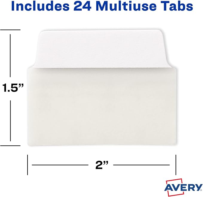 Avery Multiuse Ultra Tabs, 2-Side Writable, 24 Repositionable Tabs - Image 7