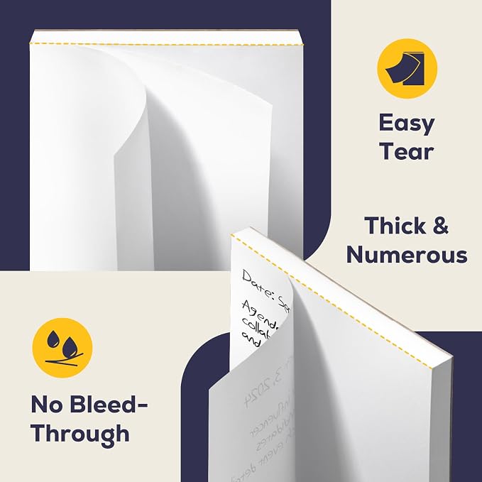 FMP Brands 5 Pack Note Pads 4x6, 100 Sheets Per Memo Pad, Writing Scratch Pad - Image 3