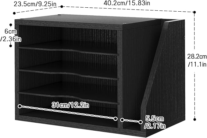 Creso hom Mail Sorter, File Organizer Desktop, Wood Desk Organizer - Image 3