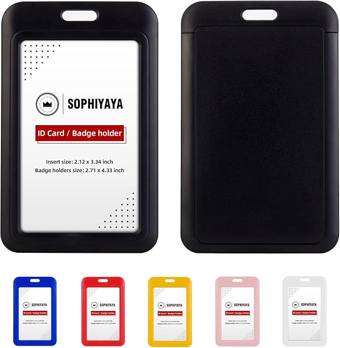 12 Pack Sliding ID Badge Holder by SOPHIYAYA