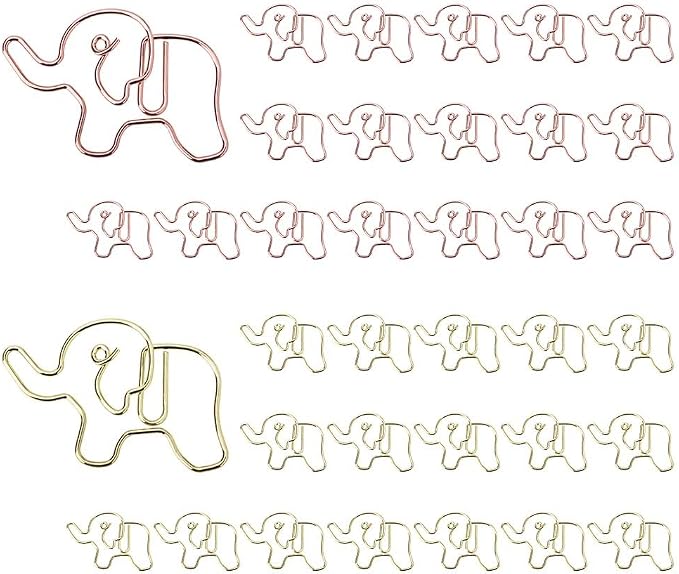 OWLFAVO 36pcs Elephant Shape Paper Clips by OWLFAVO