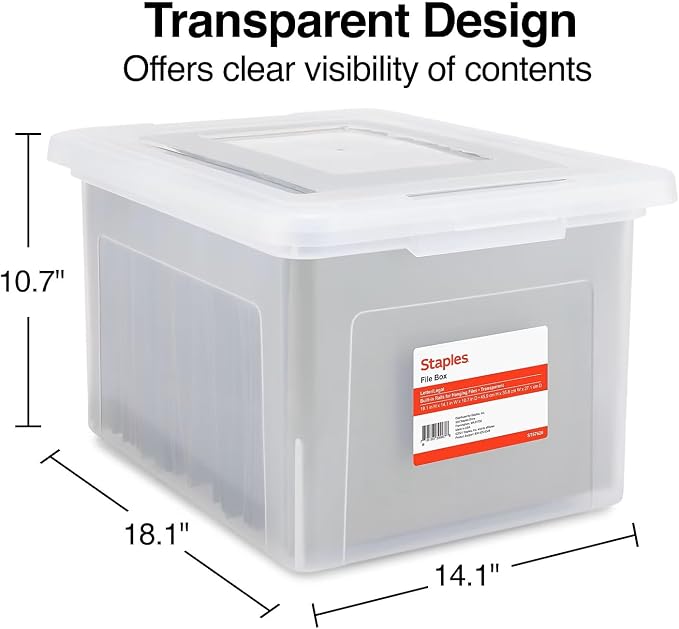 STAPLES File Box Plastic File Box Snap, Letter/Legal Size - Image 6