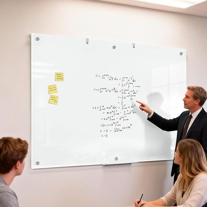 Large Glass Whiteboard, 72 x 48 Inches Magnetic Glass Dry Erase Board - Image 7