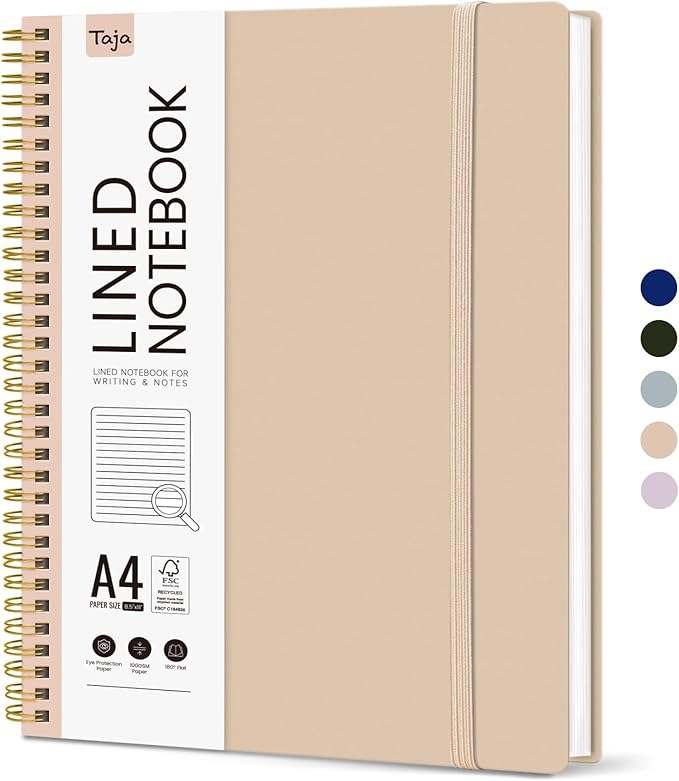 Taja Spiral Lined Notebook, 8.5"x11" Notebooks by Taja