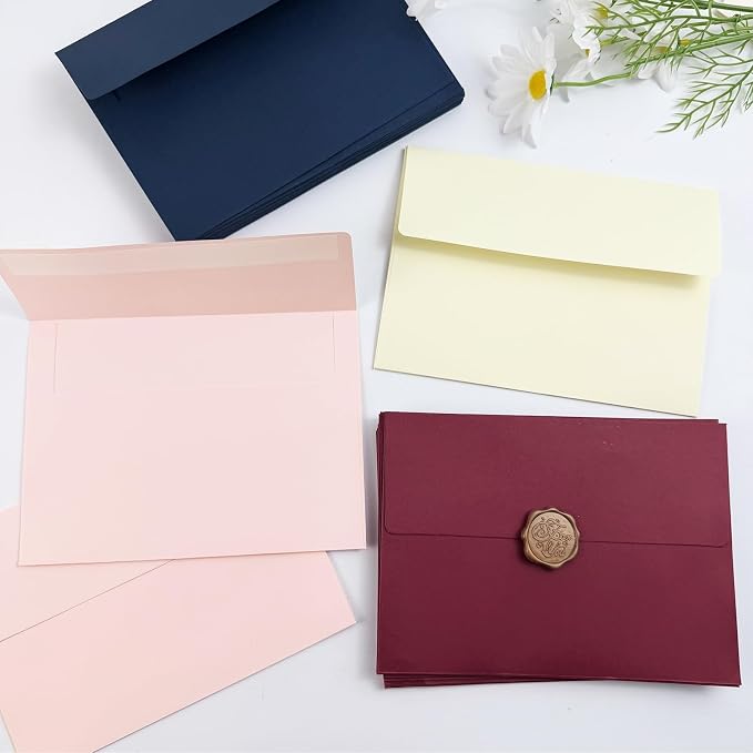 4x6 Envelopes For Invitation, A4 Envelope blue, 50 pack 4x6 card Envelopes Self - Image 3