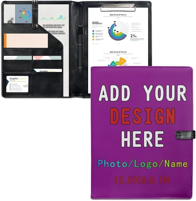 Personalized Padfolio with Logo, Custom Business Portfolio with A4/US Letter by LMPTOEI