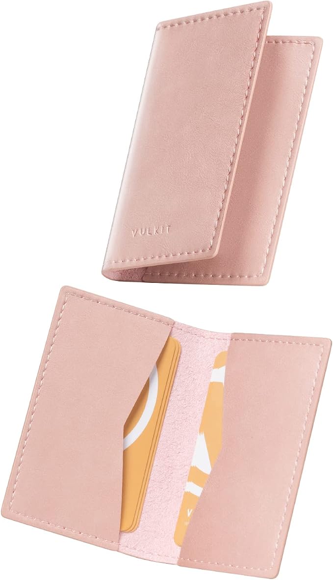 VULKIT Leather Business Card Holder 2 Sided Slim Business Name Card Organizer by VULKIT