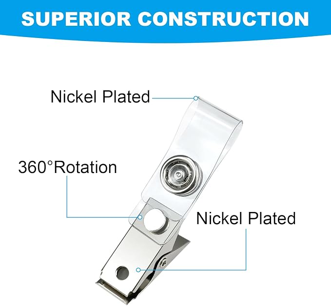 DE 100Pcs Metal Badge Clips - Image 3
