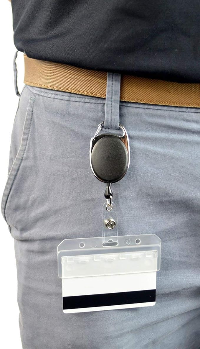 Bulk 25 Pack - Premium Carabiner Badge Reel - Mag Stripe Exposed ID Holder - Image 7