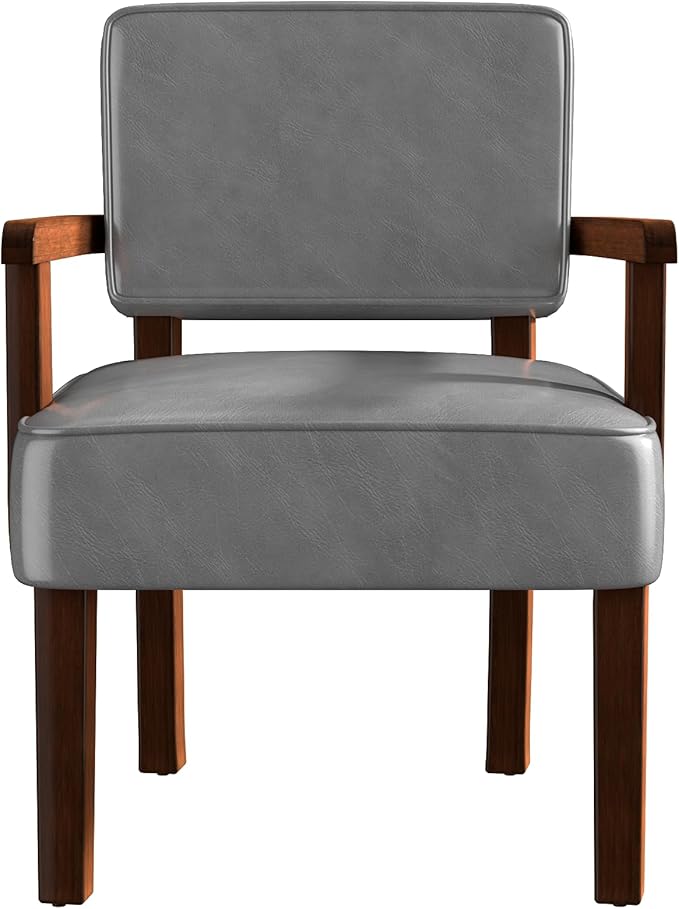 PU Leather Accent Chair, Oversized Living Room Chairs with Soft Seat and Armrests, Armchair for Bedroom, Dinning, Reading, Waiting Rooms-DeskLoop Office