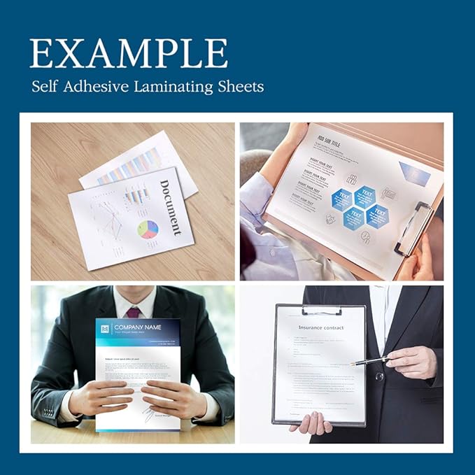 Self Stick Laminating Sheets 8.5 x 11 Inches, 4mil, Pack of 100, No Heat, No Machine, Peel and Stick Laminating Sheets, Self Adhesive Contact Paper, Self Sealing Clear Vinyl Stickers by VIOLLETO-DeskLoop Office