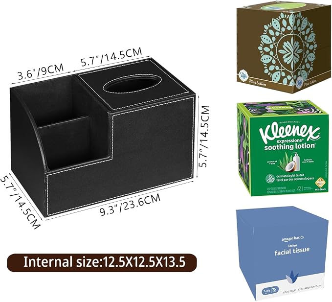 PU Leather Square Tissue Box Cover - Image 3