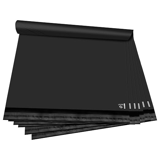 KKBESTPACK BLACK 24x24 50 PCS Large Poly Mailers Shipping Bags by KKBESTPACK