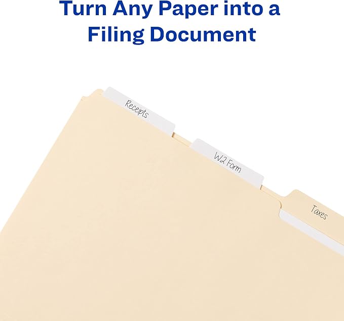 Avery Filing Ultra Tabs, 2-Side Writable, 24 Repositionable File Tabs - Image 2