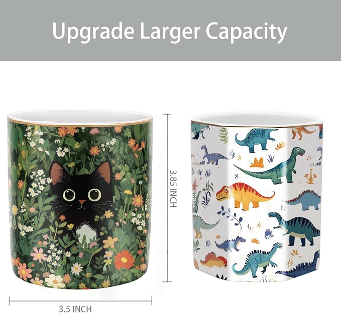 Black Cat Pen Holder for Desk Accessories, Durable Ceramic Pencil Organizer - Image 2