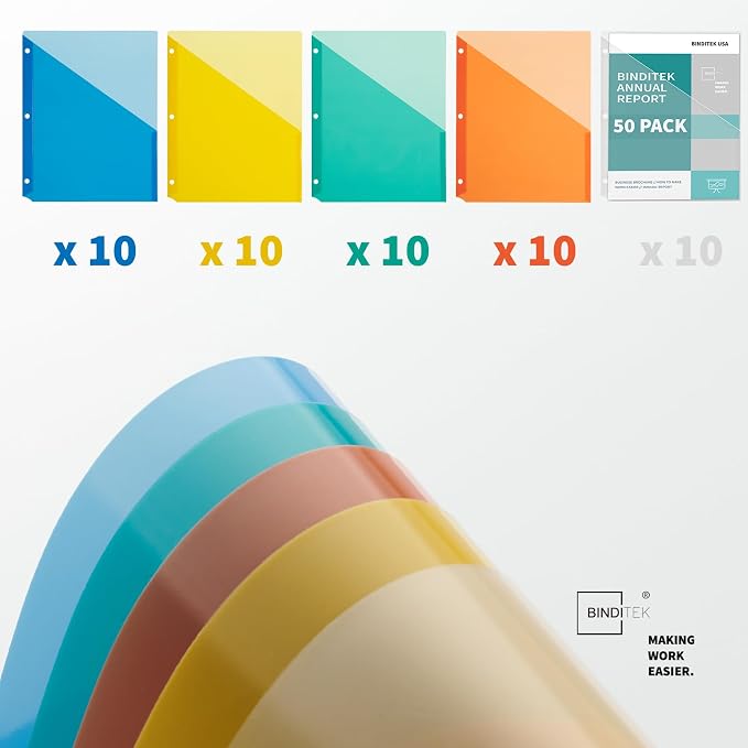 Binditek 50 Pack Poly Slash File Jackets - Image 3