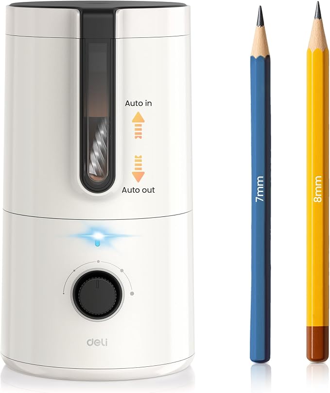 deli Electric Pencil Sharpener, Fully Automatic Pencil Sharpener by delioffice