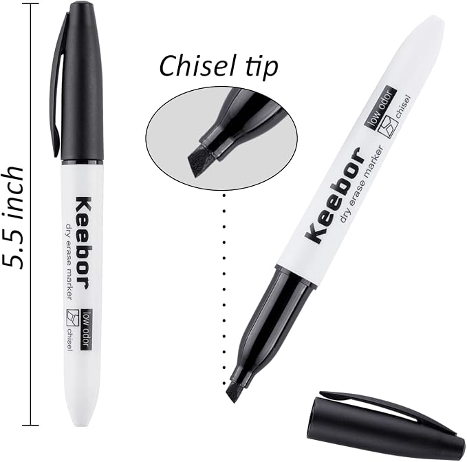 Keebor Dry Erase Markers Bulk, Chisel Tip, 72 Pack Low-odor Whiteboard Markers - Image 2