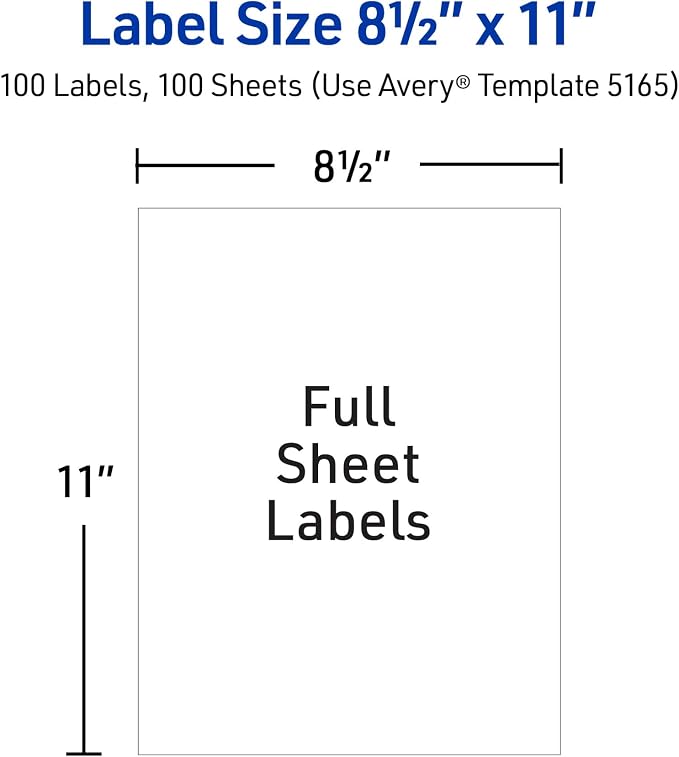 Avery Full-Sheet Printable Shipping Labels, 8.5" x 11" Customizable Stickers - Image 5