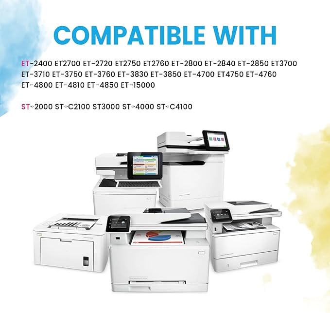 T522 522 Ink Refill Bottles for Epson EcoTank Printers ET-2800 ET-4800 ET-4700 ET-2400 ET-2720 ET-2803 (2 Black, 1 Cyan, 1 Magenta, 1 Yellow)-DeskLoop Office