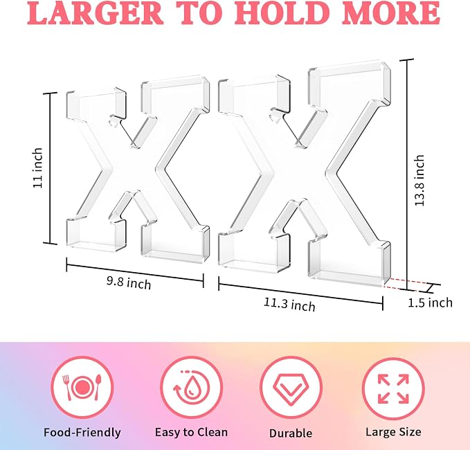 13.8" Acrylic Letter Charcuterie Tray, Charcuterie Letters Fillable Box - Image 2