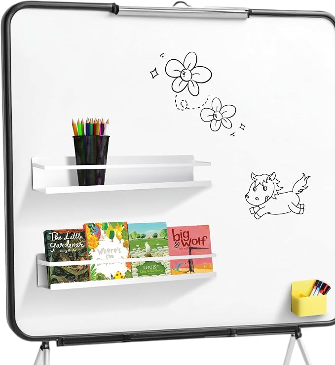 2 Pcs Magnetic Metal Book Shelves, 15.7'' x 2.7'' x 2.7'', Special - Image 3