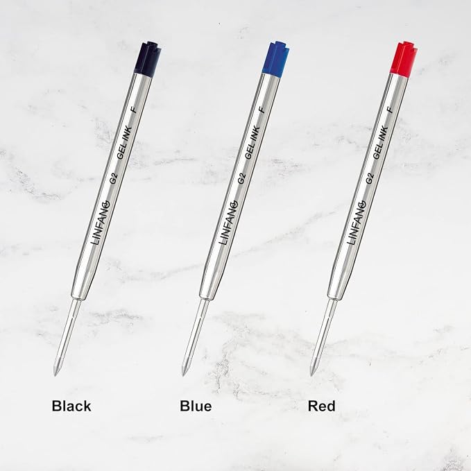 Black Gel Ink Pen Refills Ballpoint Black, 12 Pack Gel Pens Refills Fine Point - Image 5