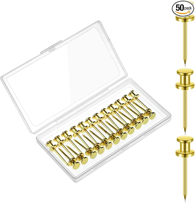 Watersay 50 Pcs Double Headed Picture Hanging Nails Long Push Pins by Unknown