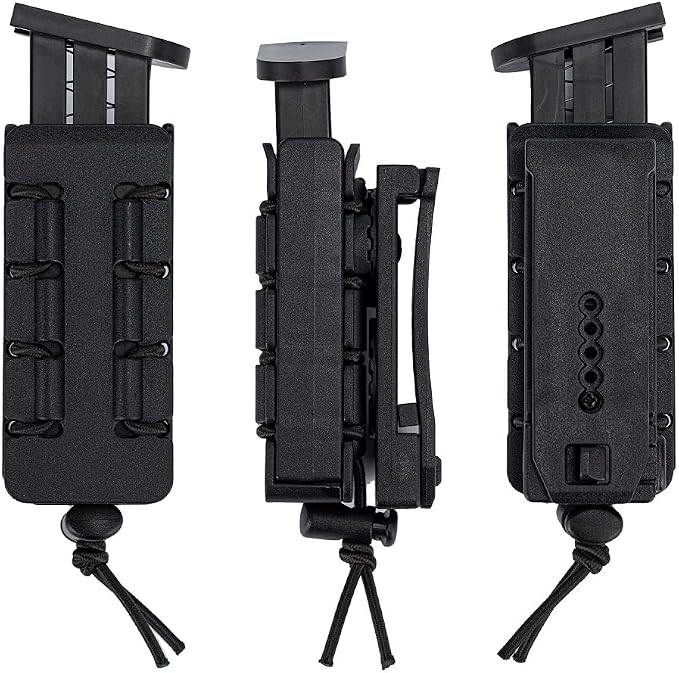 TACNEX Pistol Mag Holder w/Belt MOLLE Rotatable Adjustable Clip 9mm Magazine - Image 3