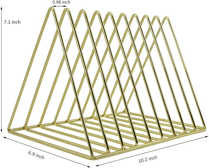 EASEPRES 9 Slot Magazine Rack Book Record Holder, Desktop Iron Storage Rack - Image 4