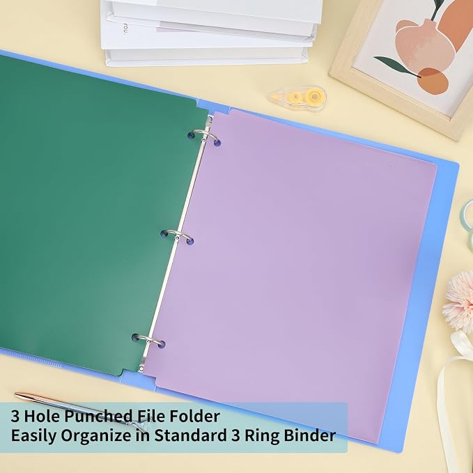 EOOUT Binder Folders 10pcs Colored File Folders, Plastic Folders - Image 6