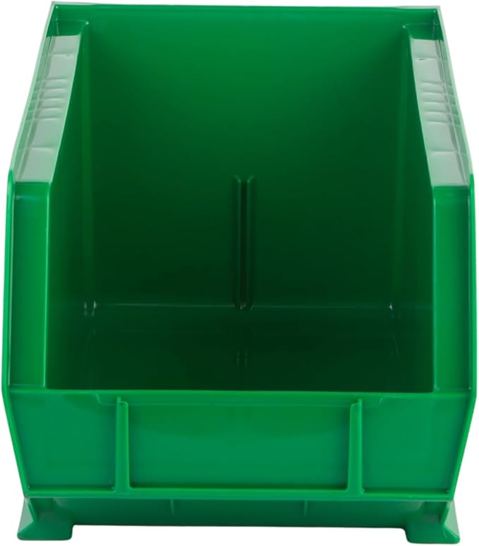 Hudson Exchange 15" x 8" x 7" (6 Pack) Plastic Stackable Storage Bin and Hanging Container, Green-DeskLoop Office