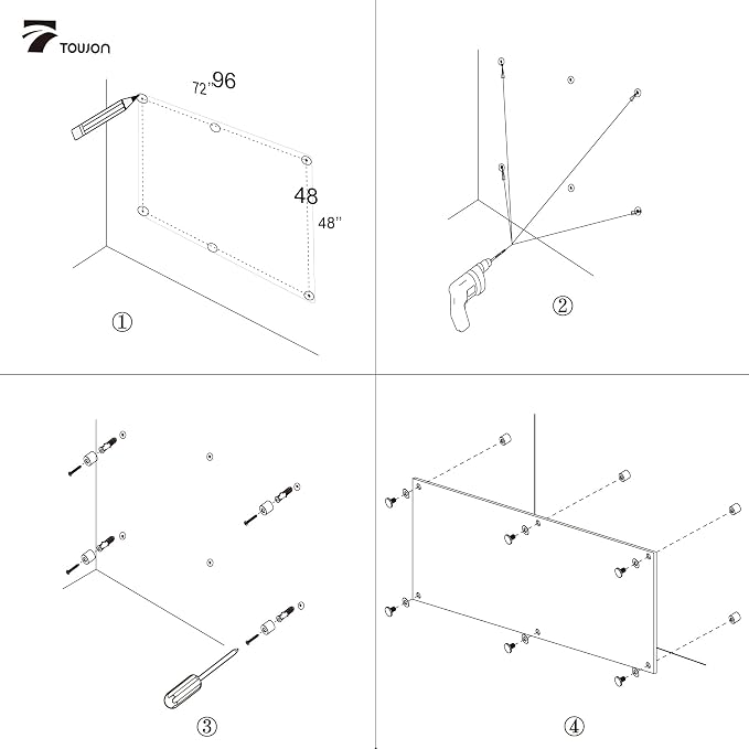 TOWON 6 x 4ft Glass Whiteboard Wall – Magnetic White Dry Erase Board - Image 4
