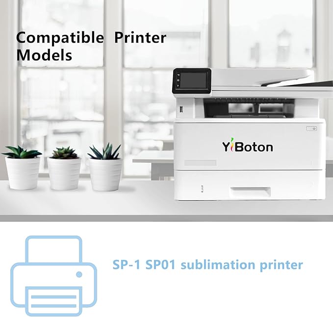 SP-1 SP01 Sublimation Ink Cartridges (5-Pack) SP01BKS SP01CS SP01MS SP01YS Ink Compatible with Thermo Sublimation SP-1 Printers,110ML-DeskLoop Office