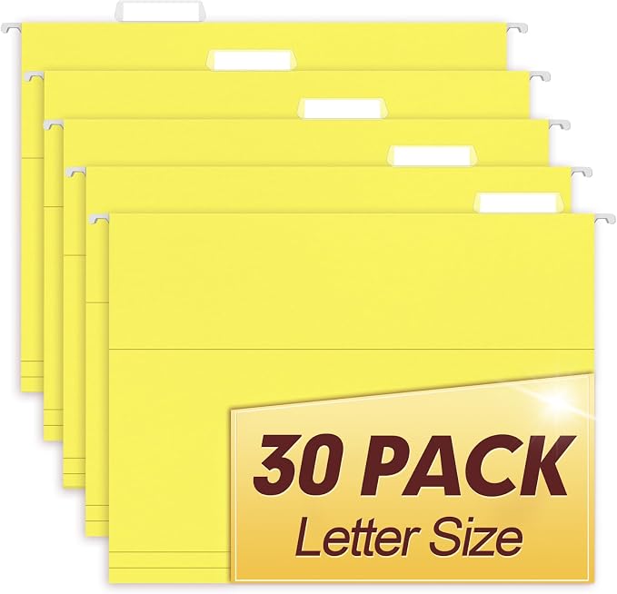 HERKKA Hanging File Folders, 30 Pack Reinforced Letter Size Hanging Folders by HERKKA