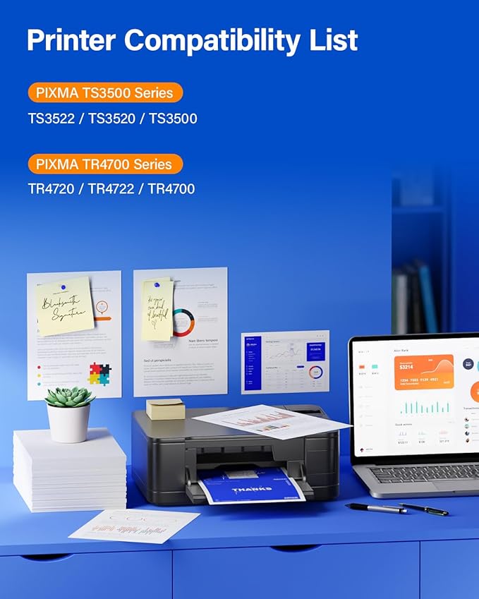 275XL 276XL Ink Cartridge 2-Pack Replacement for Canon PG-275XL CL-276XL 275 276 Ink Cartridges Combo Compatible PIXMA TS3520 TS3522 TS3500 TR4720 TR4722 TR4700 Printer Inkjet All-in-one Color Black-DeskLoop Office