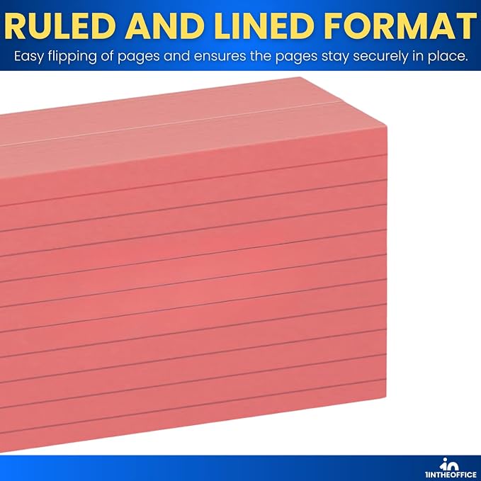 1InTheOffice Index Cards 3x5, Colored Index Cards, Cherry Red, 400 Pack - Image 4