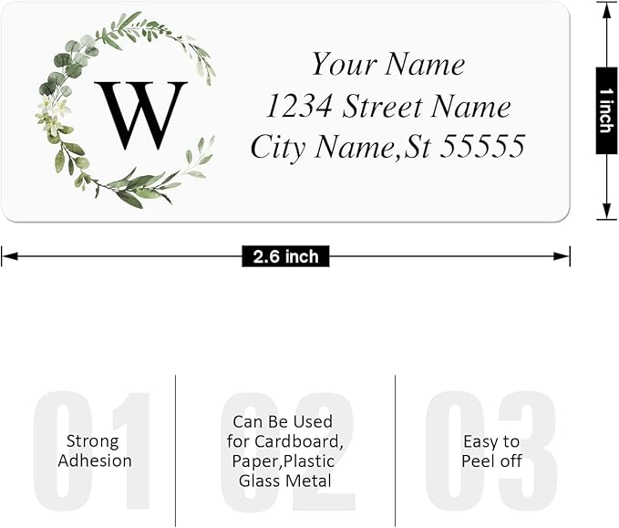 Custom Address Labels - Personalized Return Labels With Strong Adhesion for Cardboard, Paper, Plastic, Glass, Metal (2.6x1 Inch, Set of 280)
